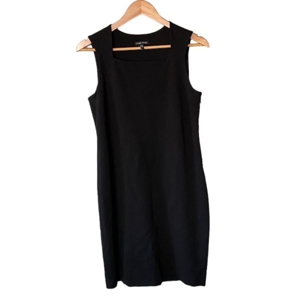 Eileen Fisher Square Neck Silk Crepe Sleeveless Shift - Picture 2 of 10